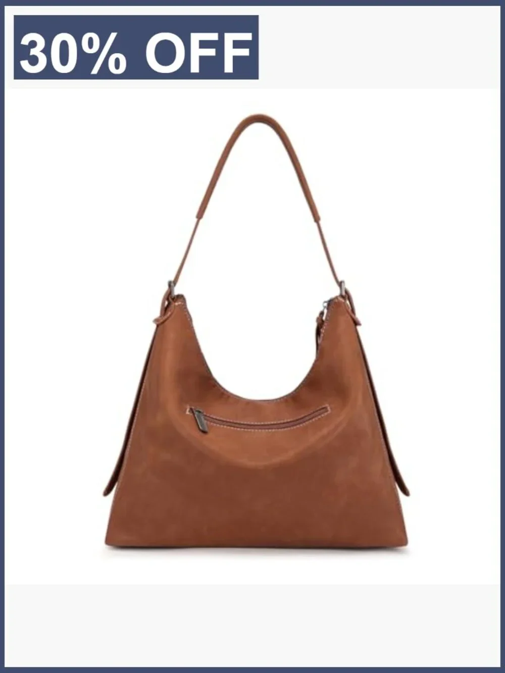 Large Slouchy Hobo Bag Vegan Leather Shoulder Crossbody Purse Zipper